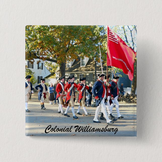 Badge Carré 5 Cm Colonial Williamsburg (Devant)