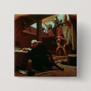 Badge Carré 5 Cm Columbus dans les chaînes, 1863