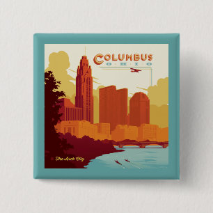 Badge Carré 5 Cm Columbus Ohio Arch City