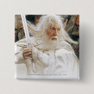 Badge Carré 5 Cm Combat de GANDALF™ avec l'épée