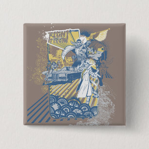 Badge Carré 5 Cm Combat du tigre