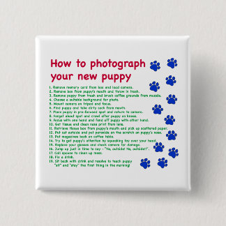 Badge Carré 5 Cm Comment photographier votre nouveau chiot