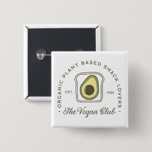Badge Carré 5 Cm Communauté végane à base de plantes