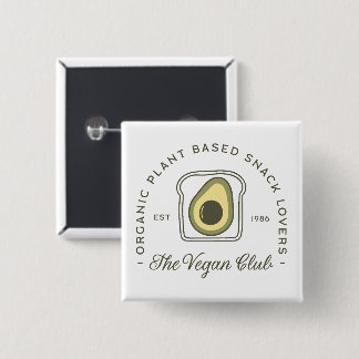 Badge Carré 5 Cm Communauté végane à base de plantes