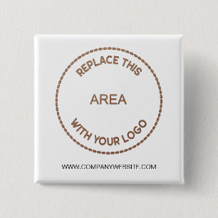 Badge Carré 5 Cm Company Logo Business Website white