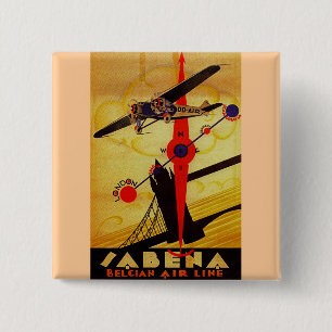 Badge Carré 5 Cm Compas Art déco Sabena