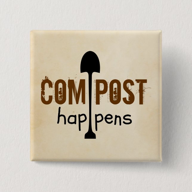 Badge Carré 5 Cm Compost se produit (Devant)