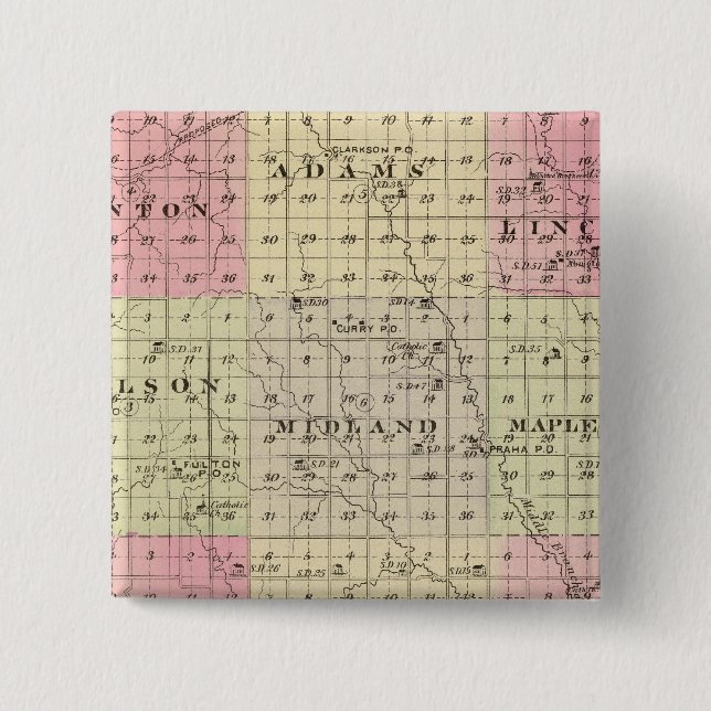 Badge Carré 5 Cm Comté de Colfax, Nebraska (Devant)