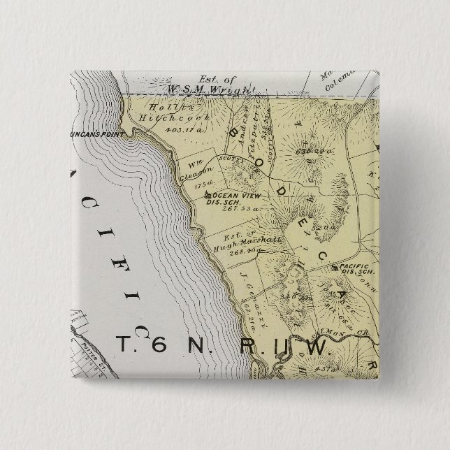 Badge Carré 5 Cm Comté de Sonoma, Californie 14 (Devant)