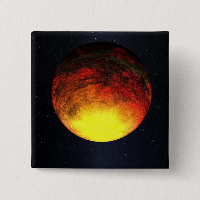 Badge Carré 5 Cm Concept artistique de Kepler-10b (Devant)