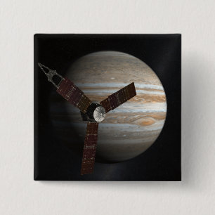 Badge Carré 5 Cm Concept artistique de l'engin spatial Juno