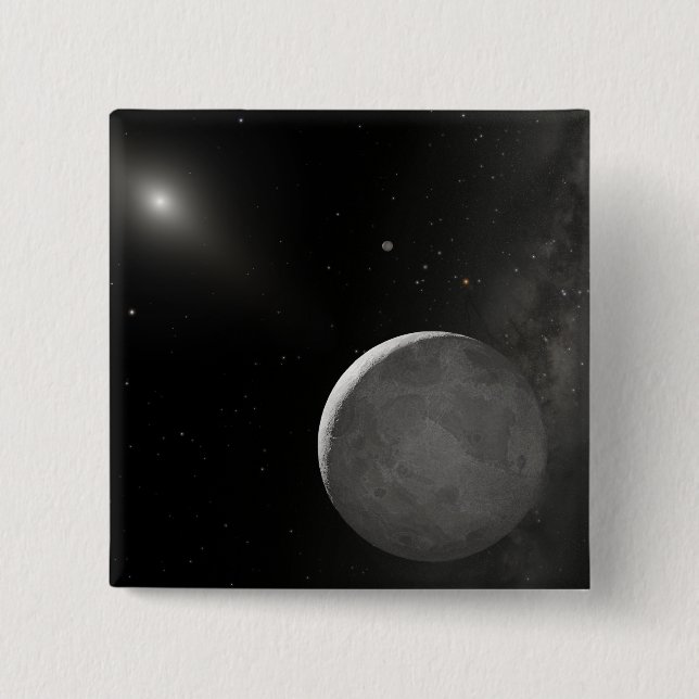 Badge Carré 5 Cm Concept artistique de l'objet Kuiper Belt (Devant)