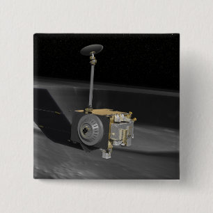 Badge Carré 5 Cm Concept d'artiste de la reconnaissance lunaire