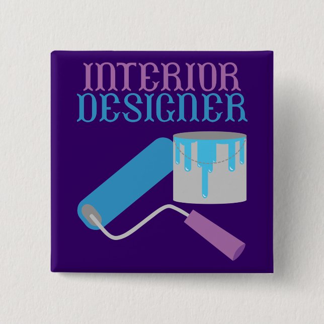 Badge Carré 5 Cm Concepteur d'intérieur (Devant)