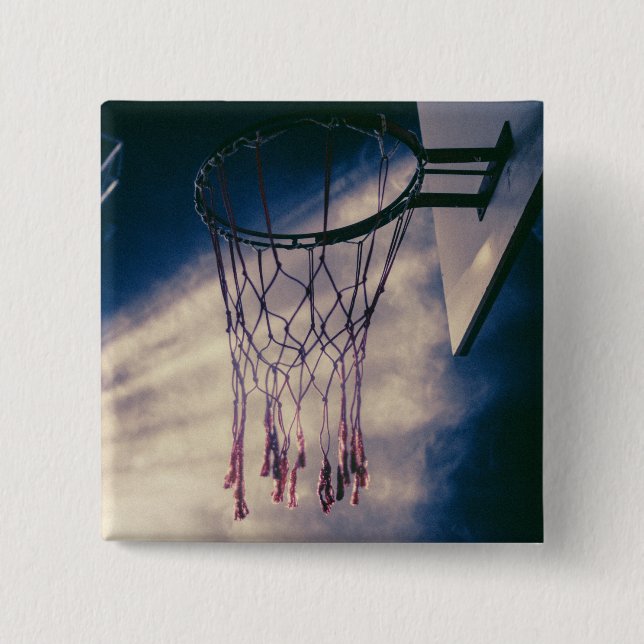 Badge Carré 5 Cm Conception de basket-ball cool (Devant)