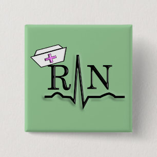 Badge Carré 5 Cm Conception de casquette d'infirmière de RN QRS