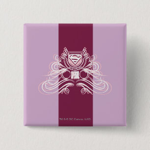 Badge Carré 5 Cm Conception de Flourish de Supergirl