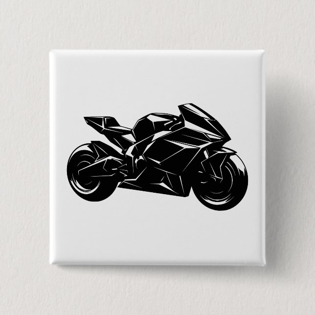 Badge Carré 5 Cm Conception de moto sportive futuriste (Devant)