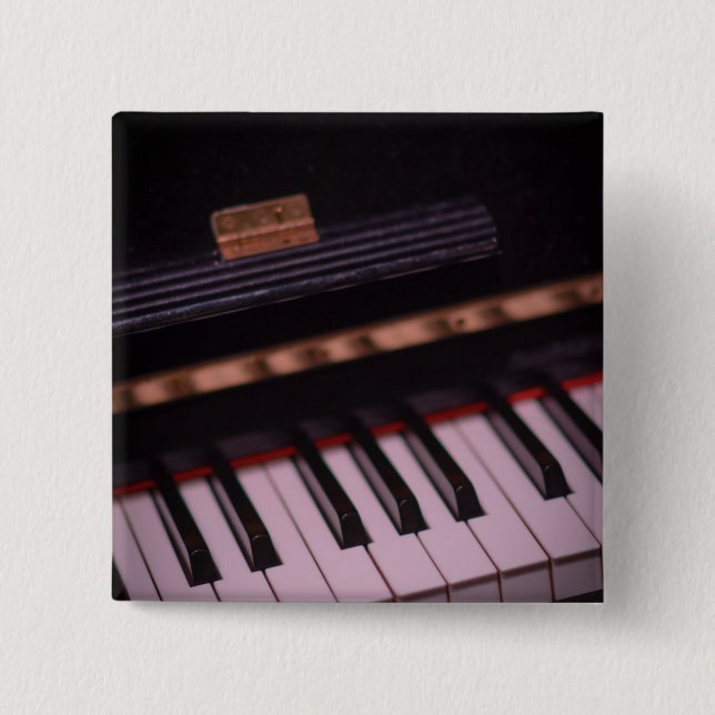 Badge Carré 5 Cm Conception de piano géniale (Devant)