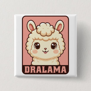 Badge Carré 5 Cm Conception d'illustration de lama mignon