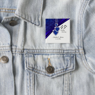 Badge Carré 5 Cm Conception du 45e anniversaire Mariage