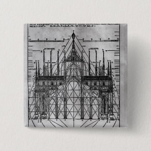 Badge Carré 5 Cm Conception pour la cathédrale de Milan