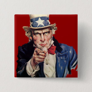 Badge Carré 5 Cm Conceptions patriotiques de VOTE d'Oncle Sam