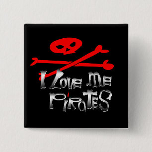 Badge Carré 5 Cm Concours de pirate ! ! !