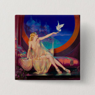 Badge Carré 5 Cm Concubine de Sultana le sultan arabe 1925