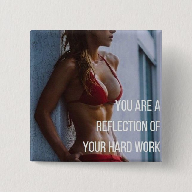 Badge Carré 5 Cm Condition physique féminine Mots inspirants - Trav (Devant)