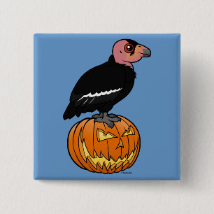 Badge Carré 5 Cm Condor de Californie Halloween