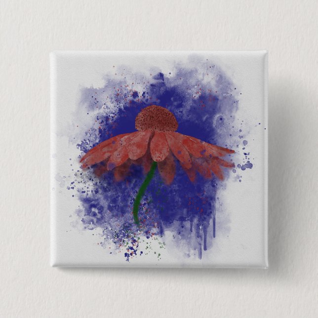 Badge Carré 5 Cm Coneflower (Devant)