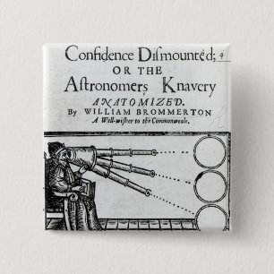 Badge Carré 5 Cm Confiance de frontispice démontée ; Astronome