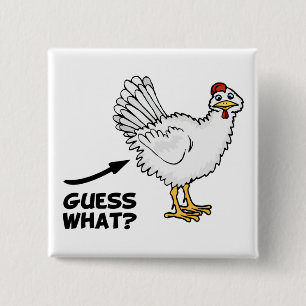 Badge Carré 5 Cm Conjecture quel bout de poulet