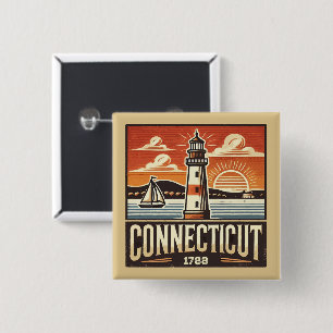 Badge Carré 5 Cm Connecticut