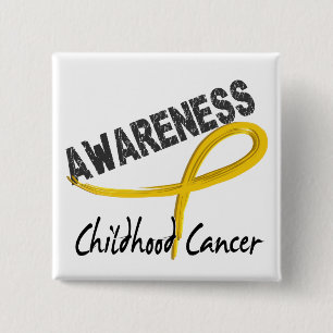 Badge Carré 5 Cm Conscience 3 de Cancer d'enfance