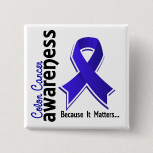 Badge Carré 5 Cm Conscience 5 de cancer du colon