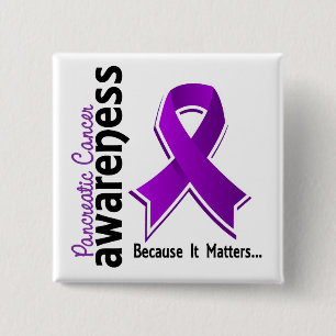 Badge Carré 5 Cm Conscience 5 de Cancer pancréatique