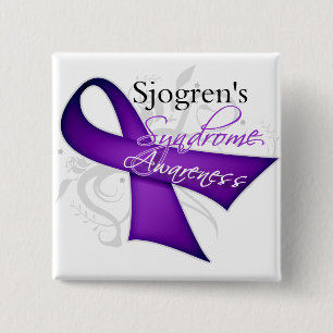 Badge Carré 5 Cm Conscience de syndrome de Sjogren