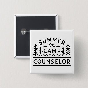 Badge Carré 5 Cm Conseiller du camp d'été