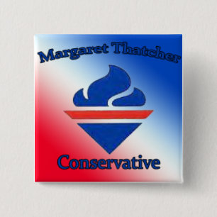 Badge Carré 5 Cm Conservateur de Margaret Thatcher
