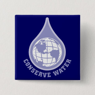 Badge Carré 5 Cm Conservez l'eau