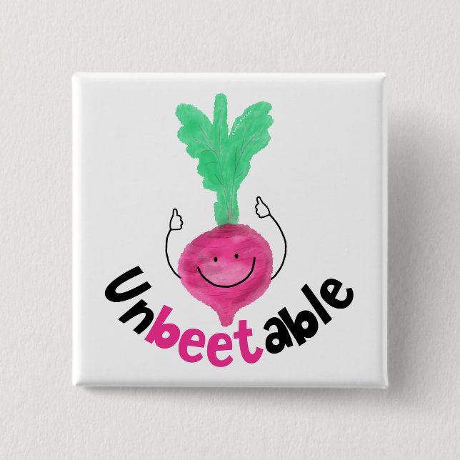 Badge Carré 5 Cm Consommation positive de betteraves - Incroyable (Devant)