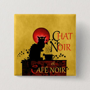 Badge Carré 5 Cm Conversation Noir et Café Noir