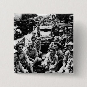 Badge Carré 5 Cm Convoi de 2ÈME GUERRE MONDIALE d'infirmières