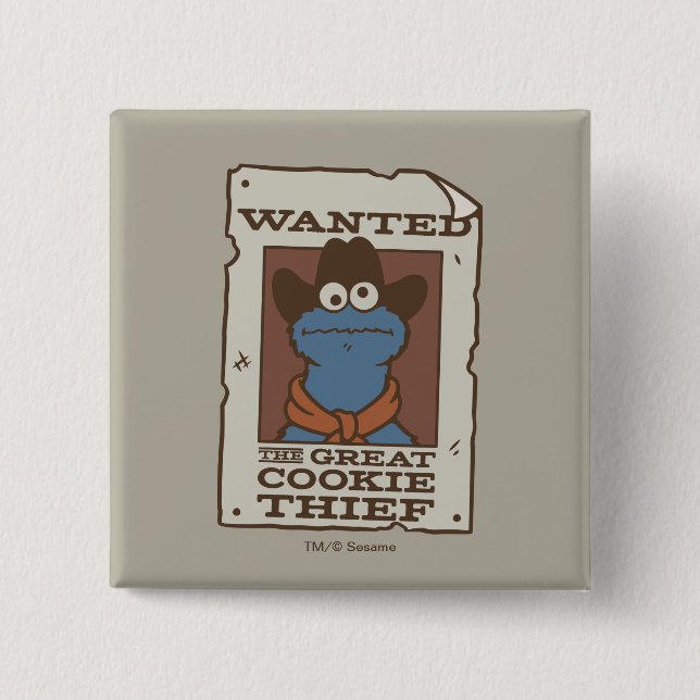 Badge Carré 5 Cm Cookie Monster | Affiche de recherche (Devant)