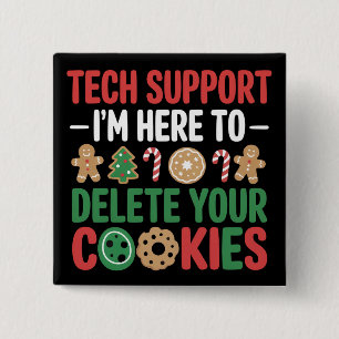 Badge Carré 5 Cm Cookies de Noël de soutien technique drôle de trav