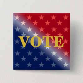 Badge Carré 5 Cm Cool Patriotique VOTE Voter Voter Custom Pinback