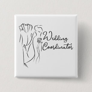 Badge Carré 5 Cm Coordonnateur mariage Pour L'Embauche