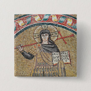 Badge Carré 5 Cm Coordonnée d'un guerrier le Christ